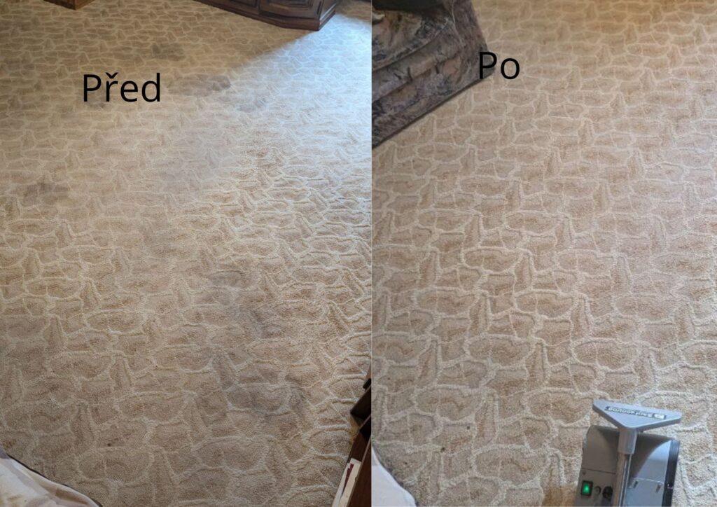 Matrace — odstranění skvrn — před a po